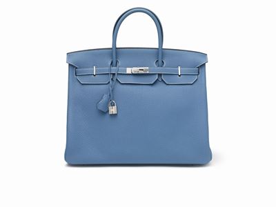 Borsa Birkin 40 cm, in pelle Togo color Blue Jean, 2011