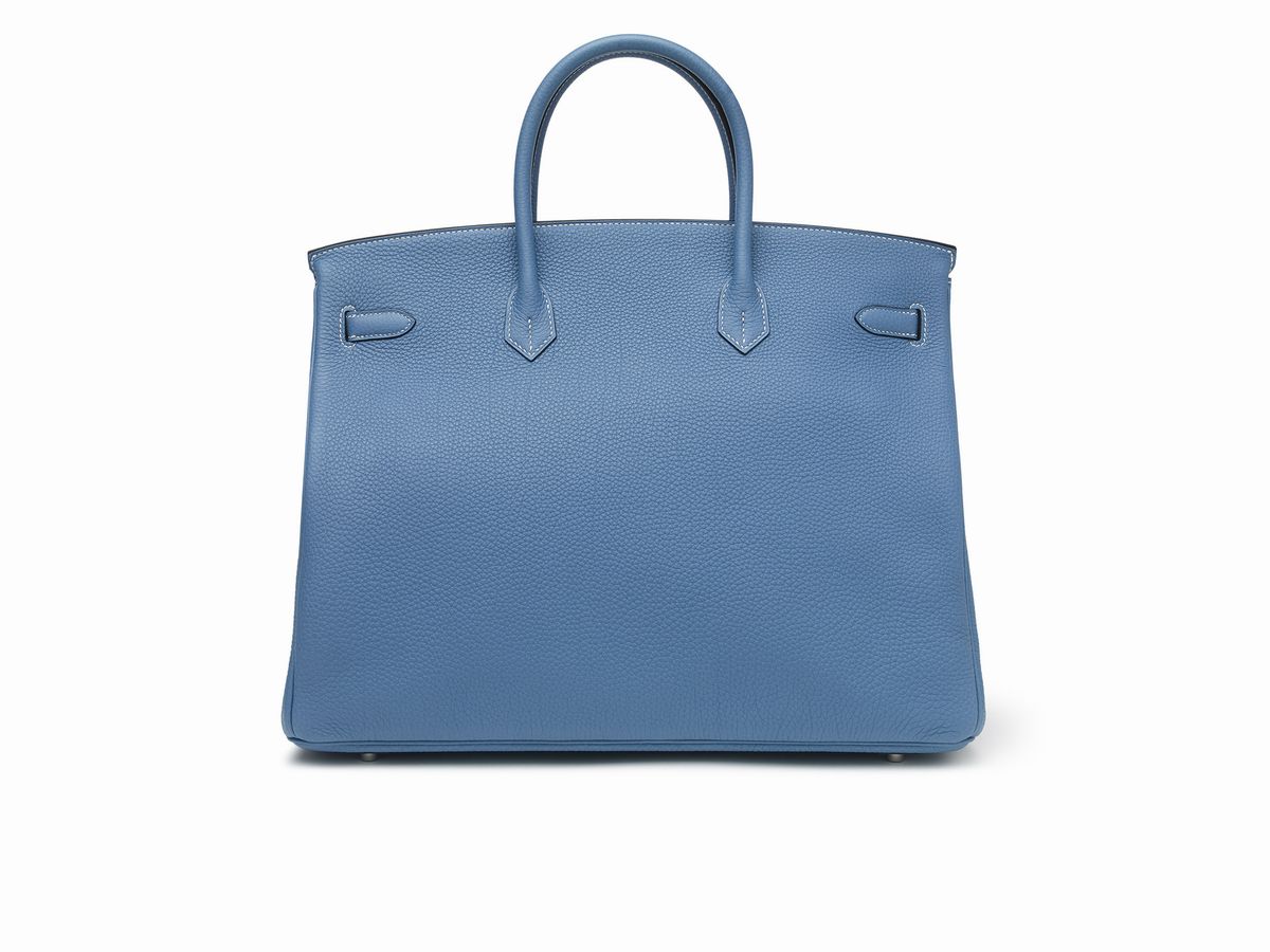 Hermès - Borsa Birkin 40 cm, in pelle Togo color Blue Jean, 2011