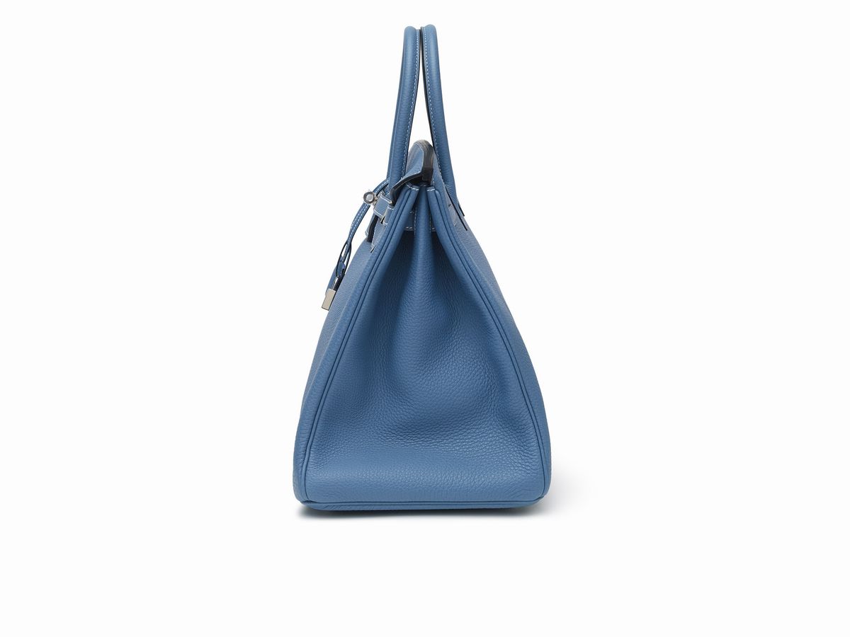 Hermès - Borsa Birkin 40 cm, in pelle Togo color Blue Jean, 2011