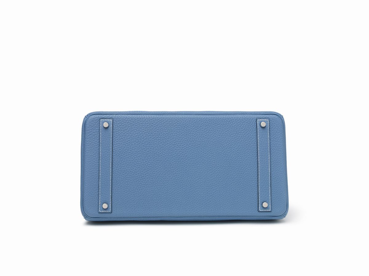 Hermès - Borsa Birkin 40 cm, in pelle Togo color Blue Jean, 2011