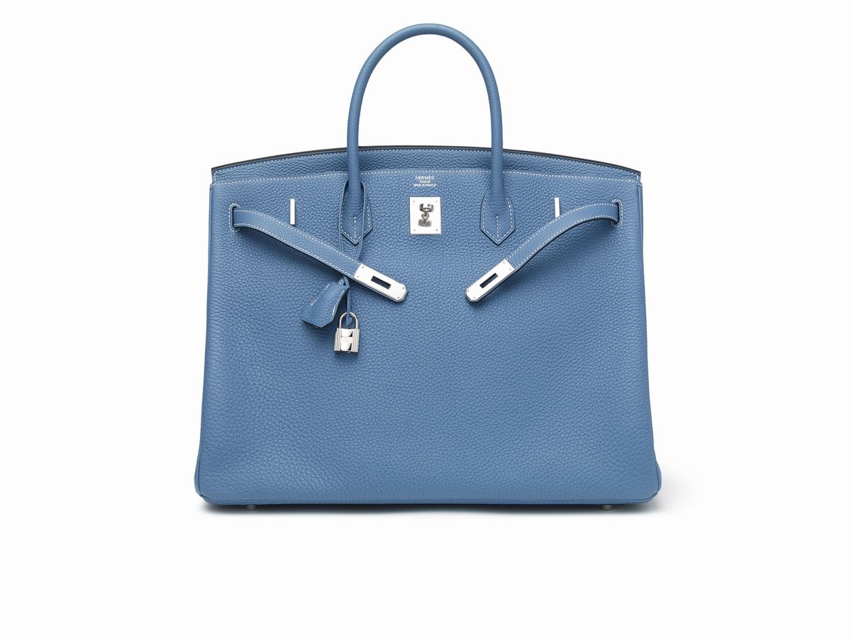 Hermès - Borsa Birkin 40 cm, in pelle Togo color Blue Jean, 2011