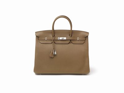 Borsa Birkin 40 cm, pelle Togo color castagna con dettagli in palladio, 2011
