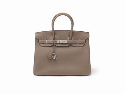 Borsa Birkin 35 cm in pelle Togo color tortora, 2011