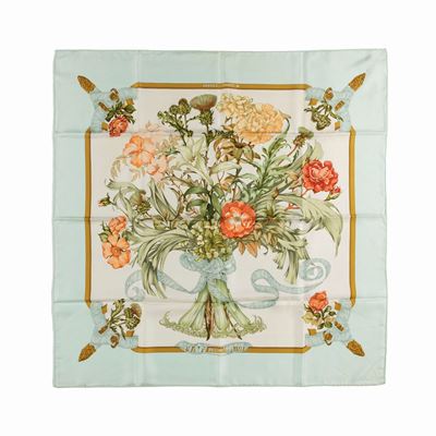 Leila Menchari, Foulard Régina, seta su fondo bianco, 1972