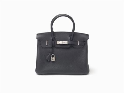 Borsa Birkin, 30 cm in pelle Togo nera con dettagli in palladio, 2011