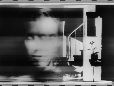 Volto attraverso part. di una immagine - Stampa vintage alla gelatina ai sali d'argento
