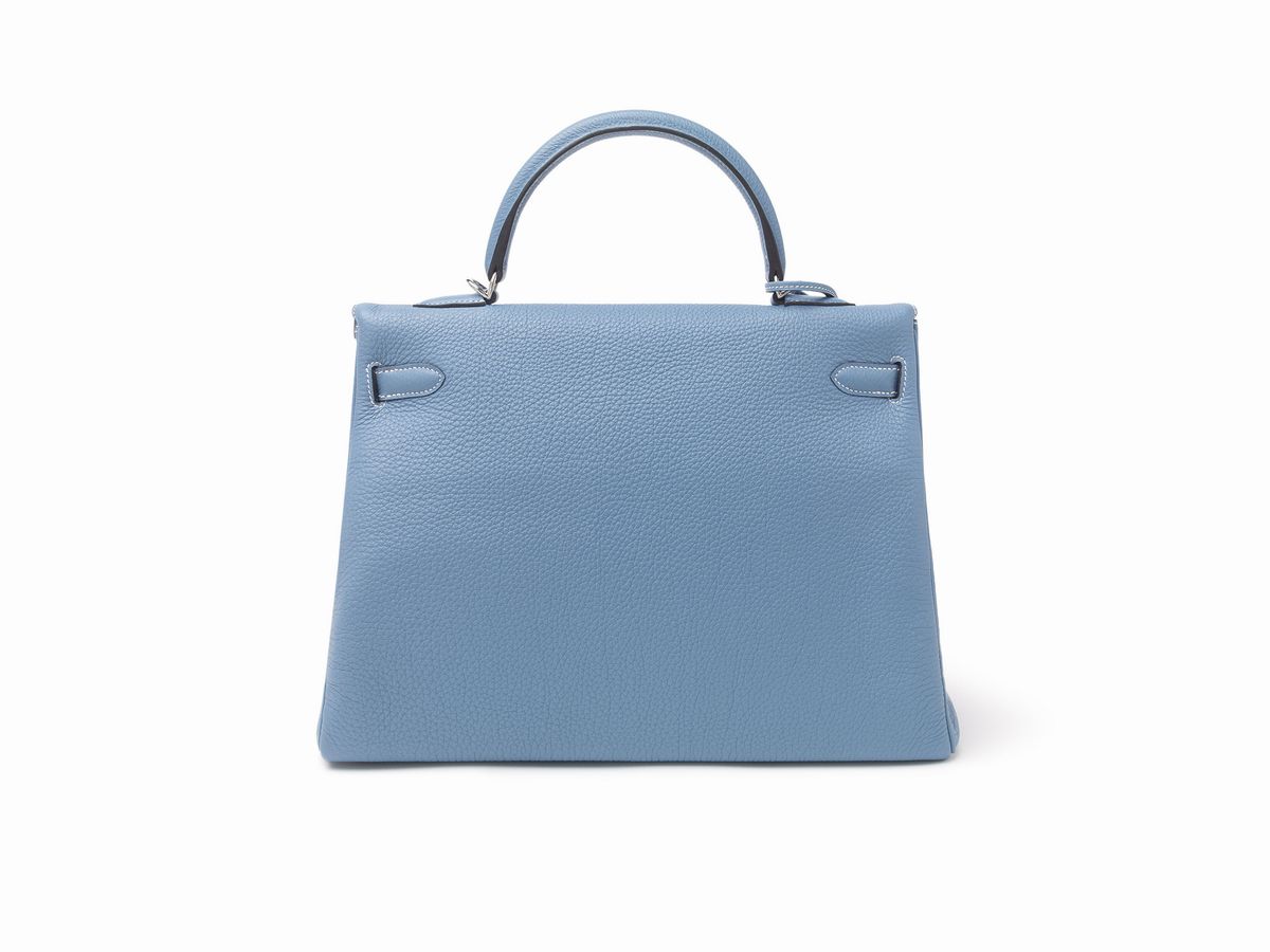 Hermès - Borsa Kelly Retourne 35 cm, pelle togo blu jean, 2012