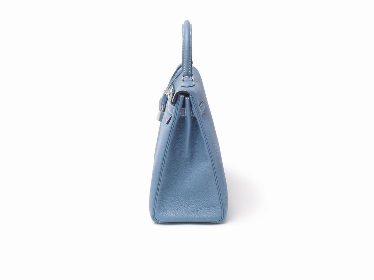 Hermès - Borsa Kelly Retourne 35 cm, pelle togo blu jean, 2012