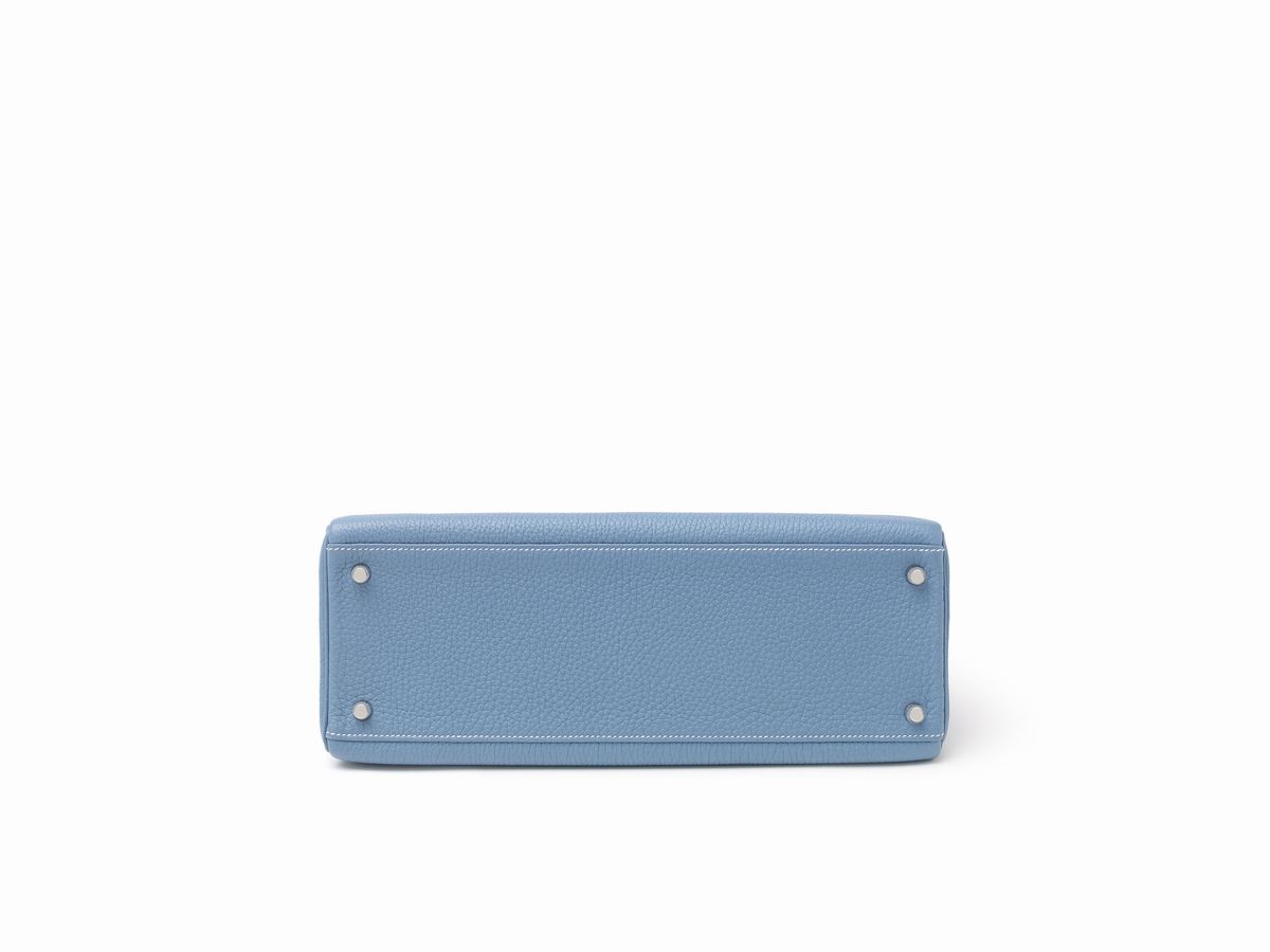 Hermès - Borsa Kelly Retourne 35 cm, pelle togo blu jean, 2012