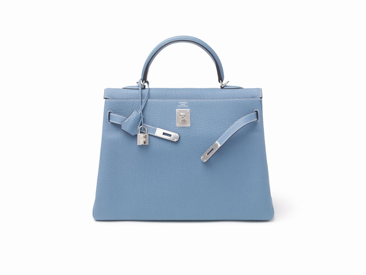 Hermès - Borsa Kelly Retourne 35 cm, pelle togo blu jean, 2012