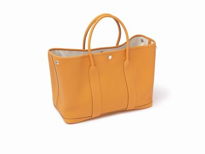 Borsa Garden Party, 36 cm in pelle negonda arancione