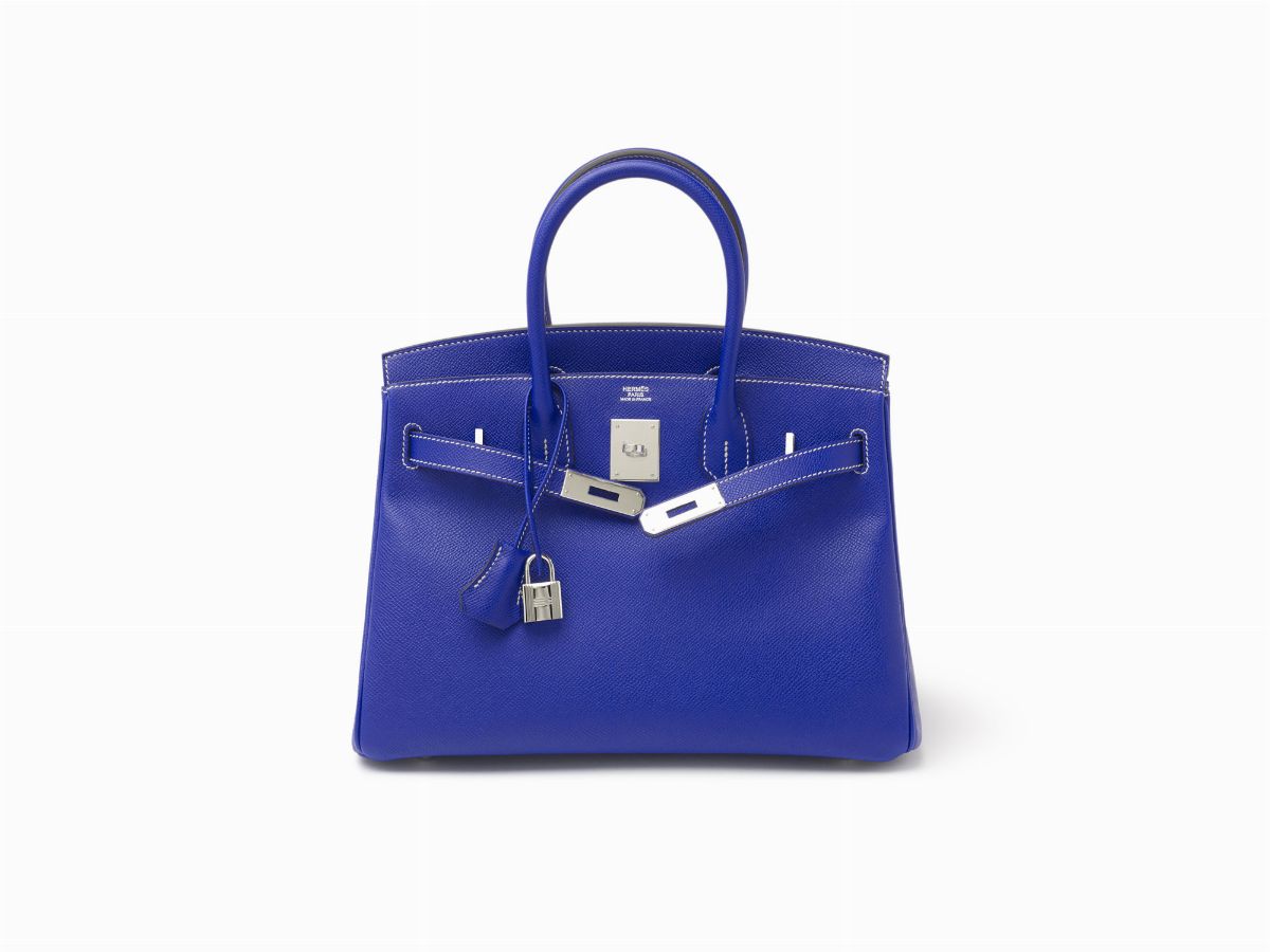 Hermès - Borsa Birkin, modello Candy 30 cm in pelle Epsom blu elettrico