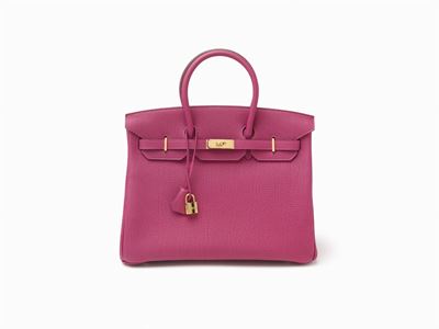 Borsa Birkin, 35 cm, in pelle Togo color prugna con dettagli in metallo dorato, 2011