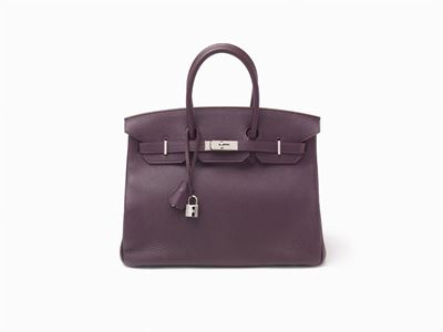 Borsa Birkin 35 cm, pelle togo color mosto con dettagli in palladio, 2009