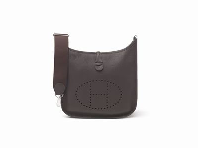 Borsa Evelyne Poche, pelle taurillon clemence color ebano, 29 cm, 2011