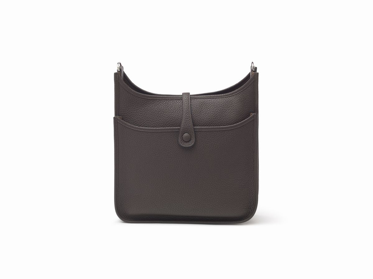Hermès - Borsa Evelyne Poche, pelle taurillon clemence color ebano, 29 cm, 2011