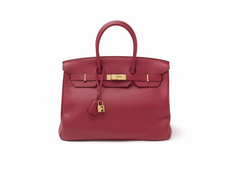 HERMES Birkin 35 Taurillon Clemence Leather 2011 Silver Hardware