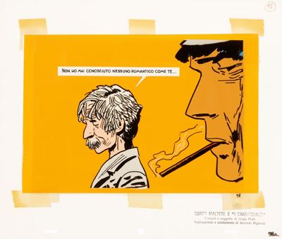 Hugo Pratt, Corto Maltese e 'I Cangaceiros', tempera su rodovetro