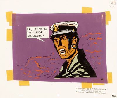 Hugo Pratt, Corto Maltese e 'I Cangaceiros', tempera su rodovetro