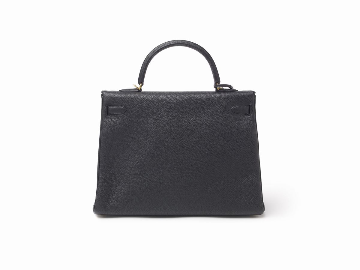Hermès - Borsa Kelly Retourne, pelle togo color nero, 35 cm