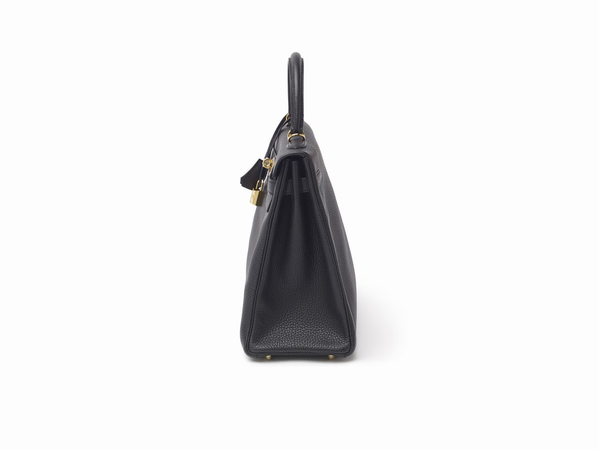 Hermès - Borsa Kelly Retourne, pelle togo color nero, 35 cm