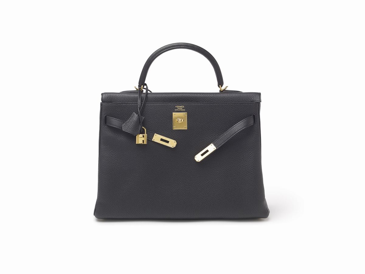 Hermès - Borsa Kelly Retourne, pelle togo color nero, 35 cm