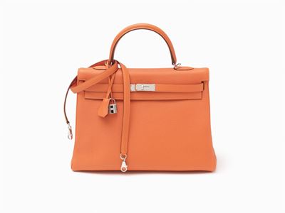 Borsa Kelly Retourne, 35 cm in pelle Togo arancione, 2011