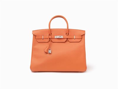 Borsa Birkin, 40 cm in pelle Togo arancione con dettagli in palladio, 2011