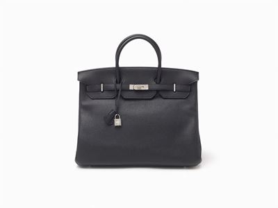 Borsa Birkin, 40 cm in pelle Togo nera con dettagli in palladio, 2011