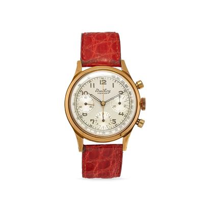 Cronografo Premier, anni '40, oro rosa 18k, movimento a carica manuale