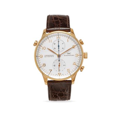 Cronografo rattrapante Portoghese, anni '90, oro rosa 18k