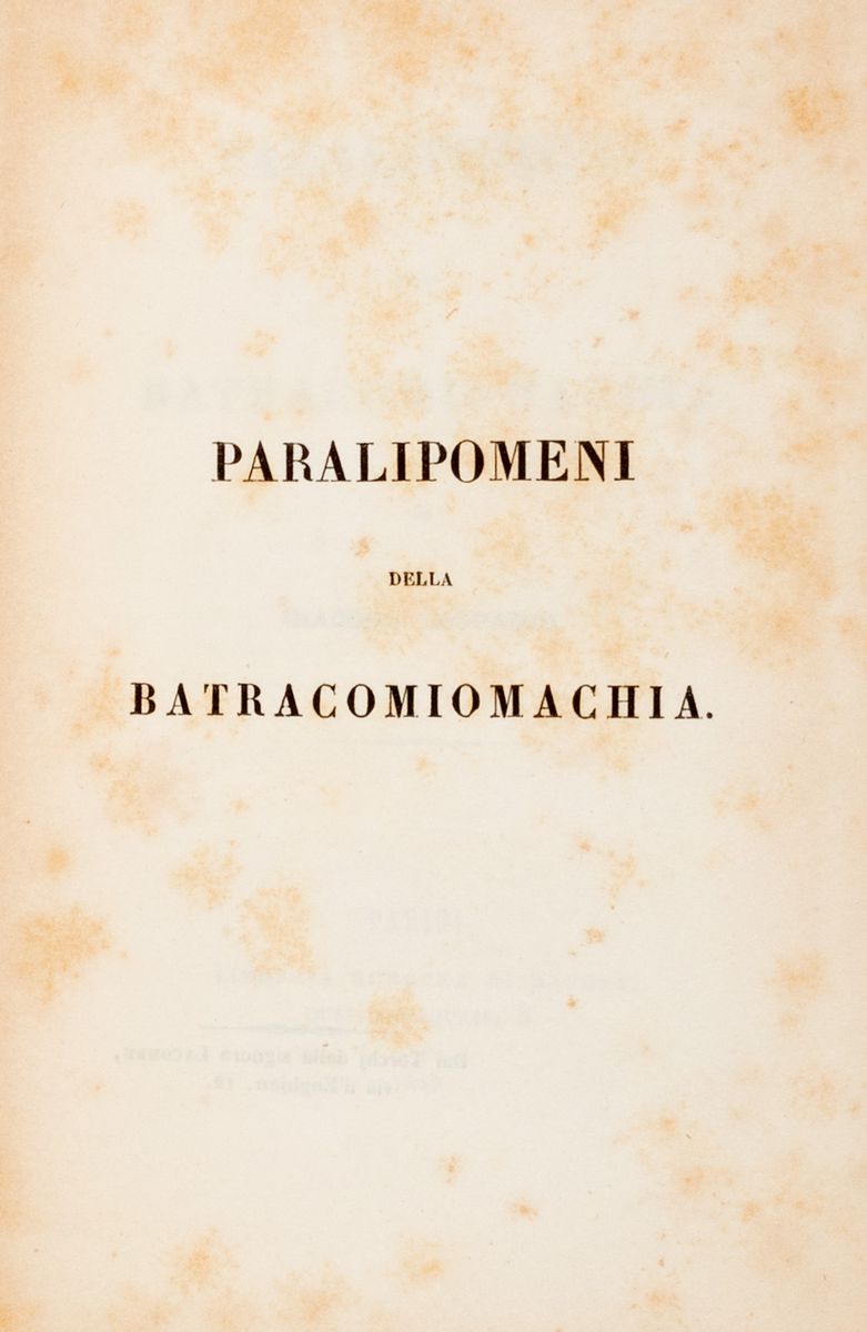 Giacomo Leopardi - Paralipomeni della Batracomiomachia