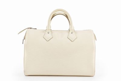 Borsa Bauletto Speedy in cuoio Épi color avorio con interni in tessuto