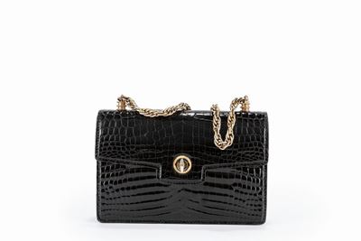 Piccola borsa in pelle di coccodrillo, anni '60
