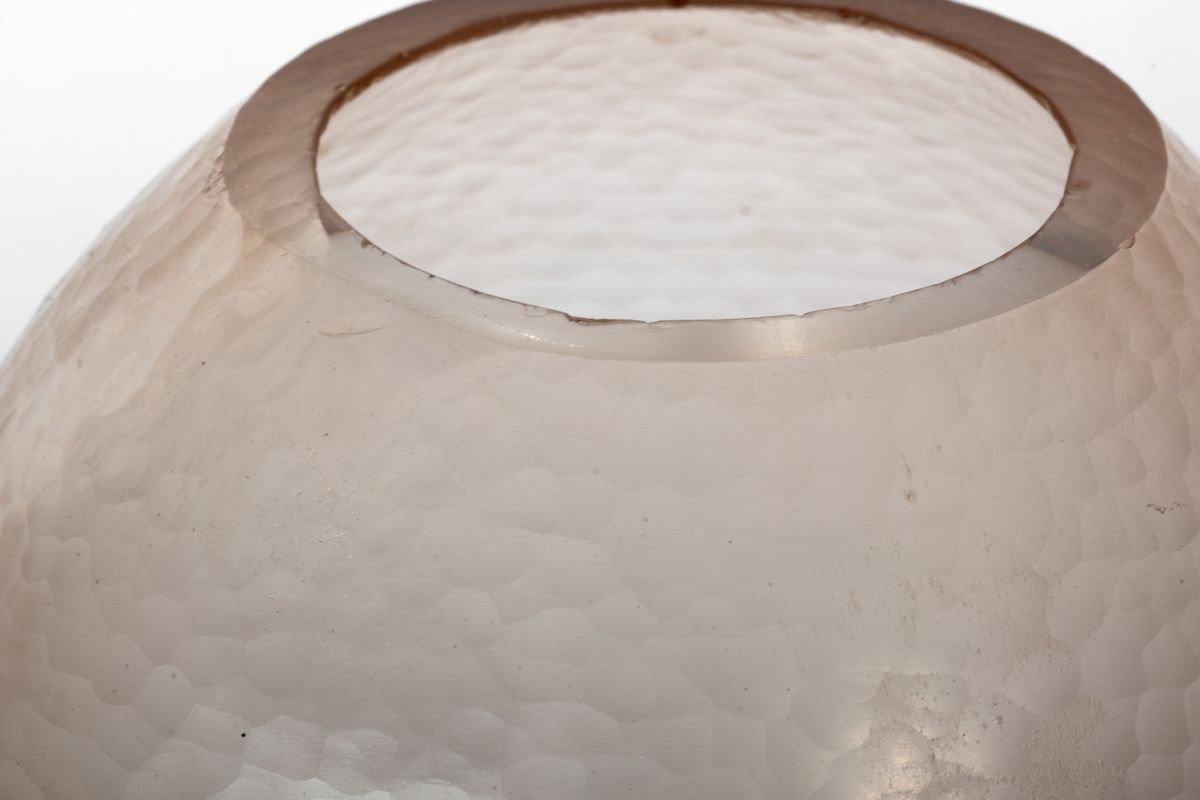 Venini, Vaso battuto in vetro ambrato, Murano Ars