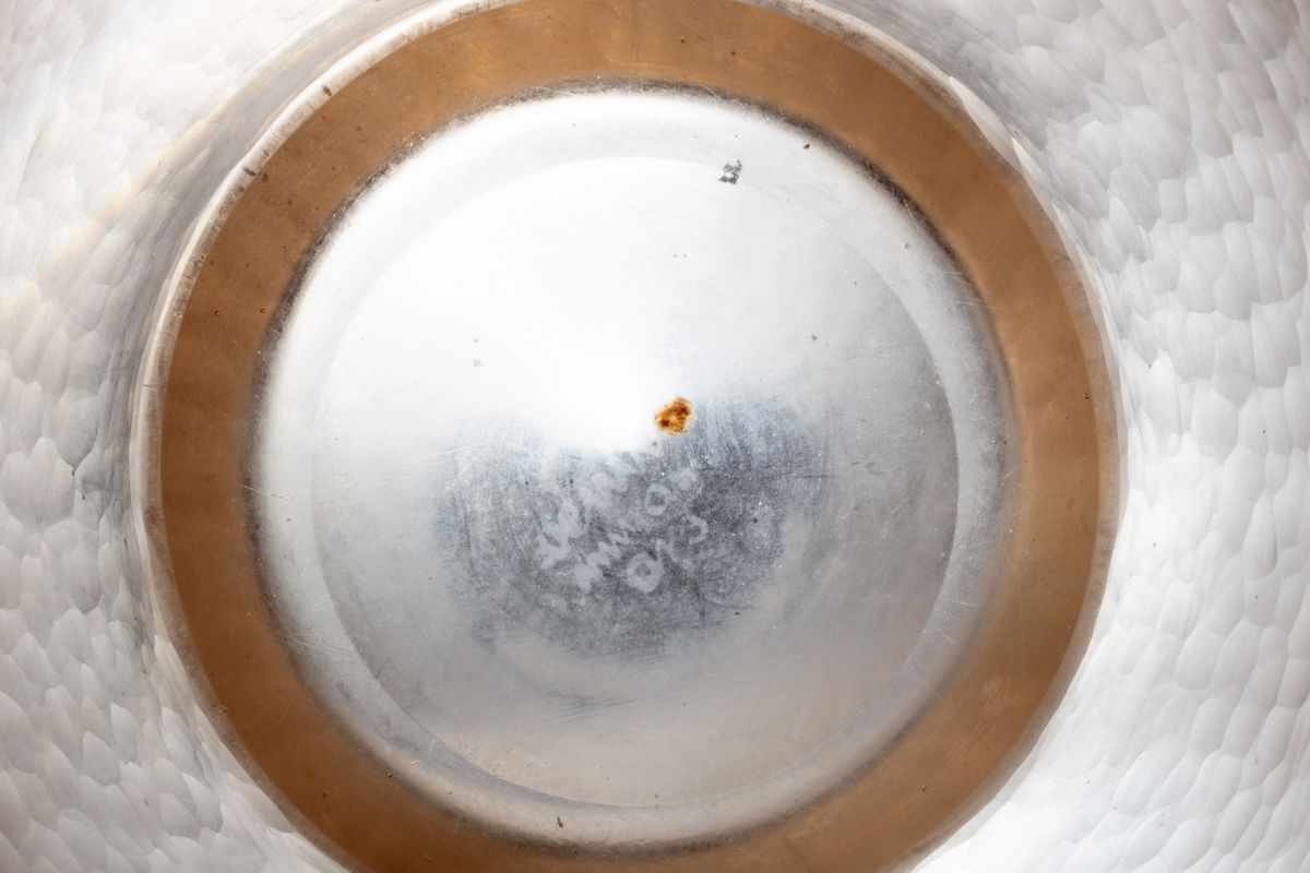 Venini, Vaso battuto in vetro ambrato, Murano Ars