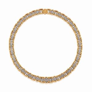 A 18K yellow gold and steel chocker, Bulgari