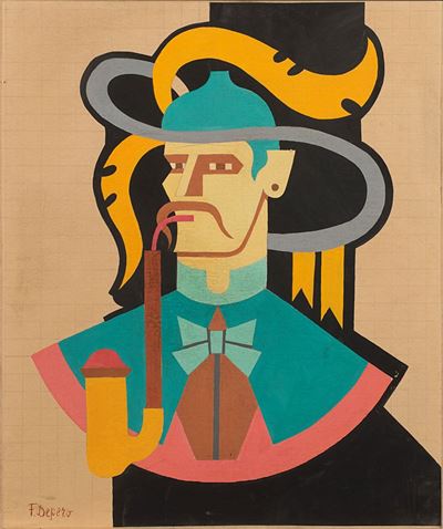 Senza titolo, tecnica mista su carta applicata su cartone, 1938/40