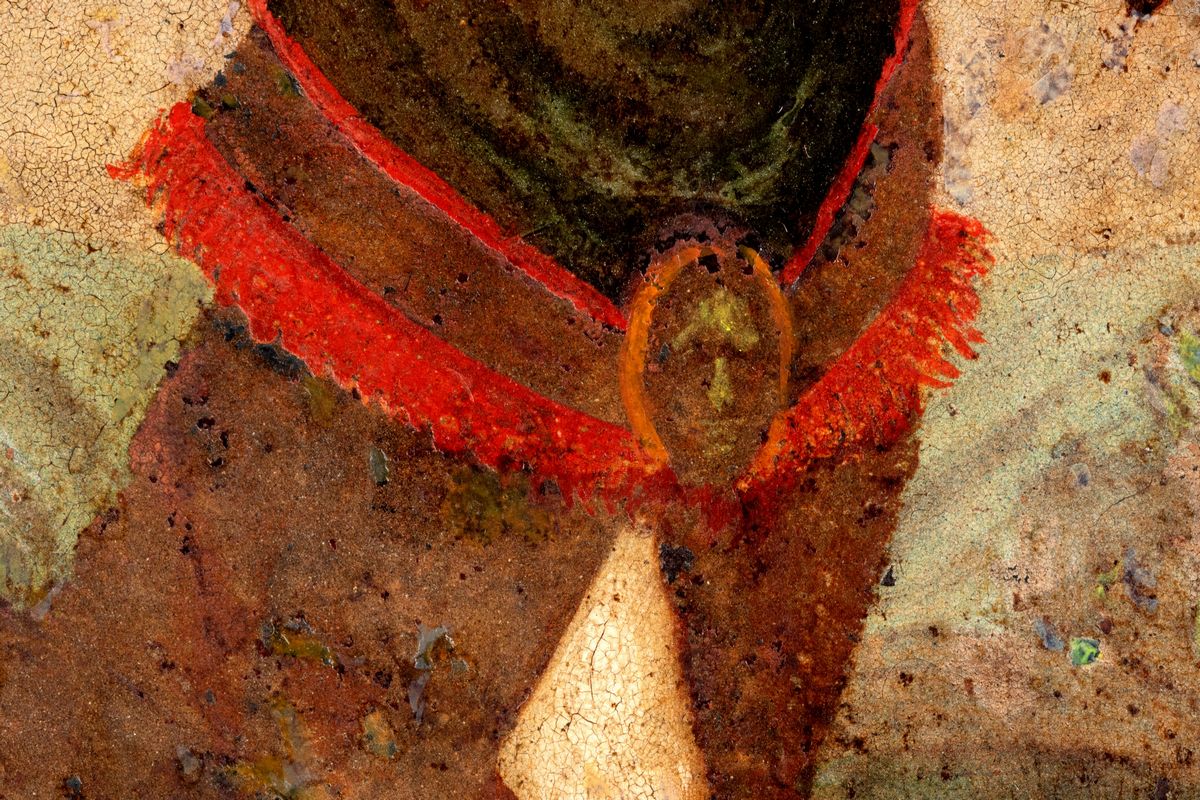 Scuola Ferrarese, Fine Secolo XV - Figura allegorica, olio su rame