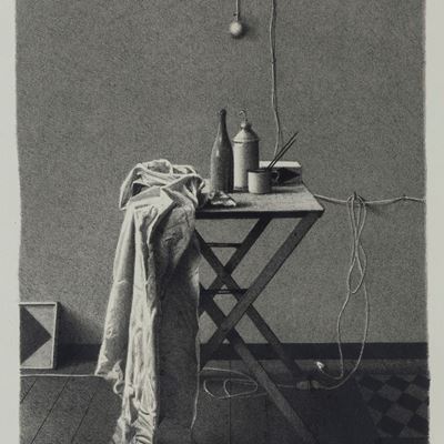 Interno con Tavolino e Grande Straccio