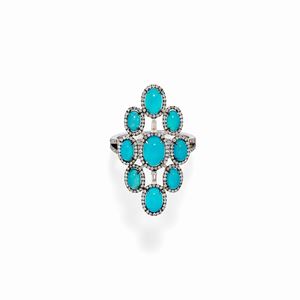 A 18K white and burnished gold, opal and diamond ring