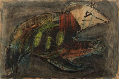 Senza titolo - Tecnica mista su carta intelata, 1949