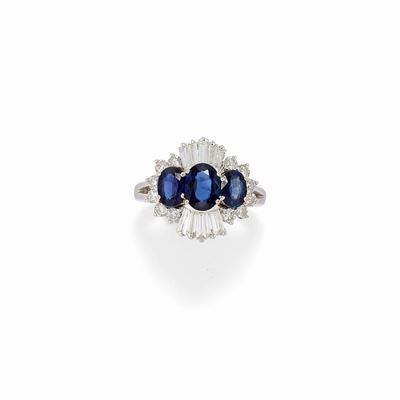 Anello con Zaffiri e Diamanti