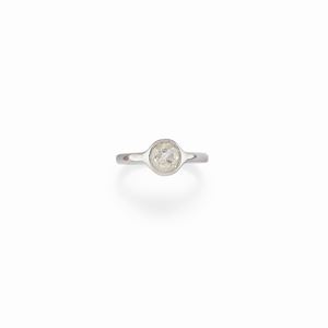 A 18K white gold and diamond ring