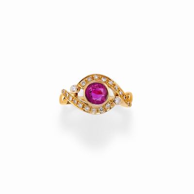 Anello con Rubino e Diamanti