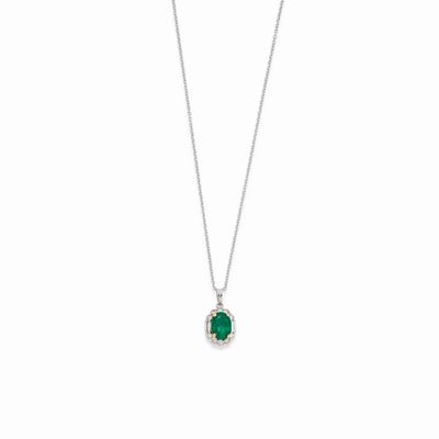 Collana con Smeraldo e Diamanti