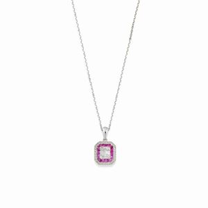 A 18K white gold, diamond and ruby necklace