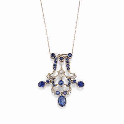 Collana con Zaffiri e Diamanti
