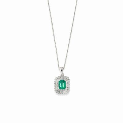 Collana con Smeraldo e Diamanti