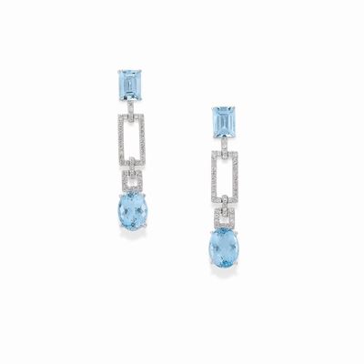 Orecchini con Acquamarine e Diamanti